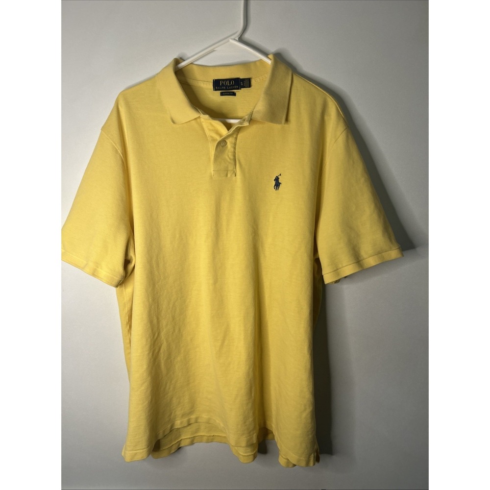 Mens Polo by Ralph Lauren Polo Golf Shirt Size XLT Yellow Cotton Pullover